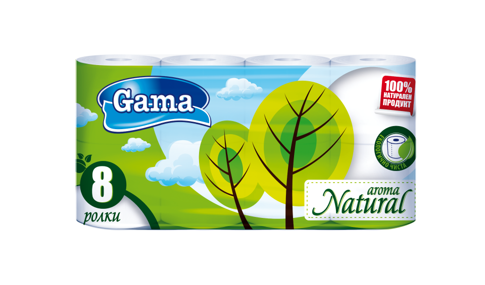 Gama Natural Toilet Paper 8 rolls
